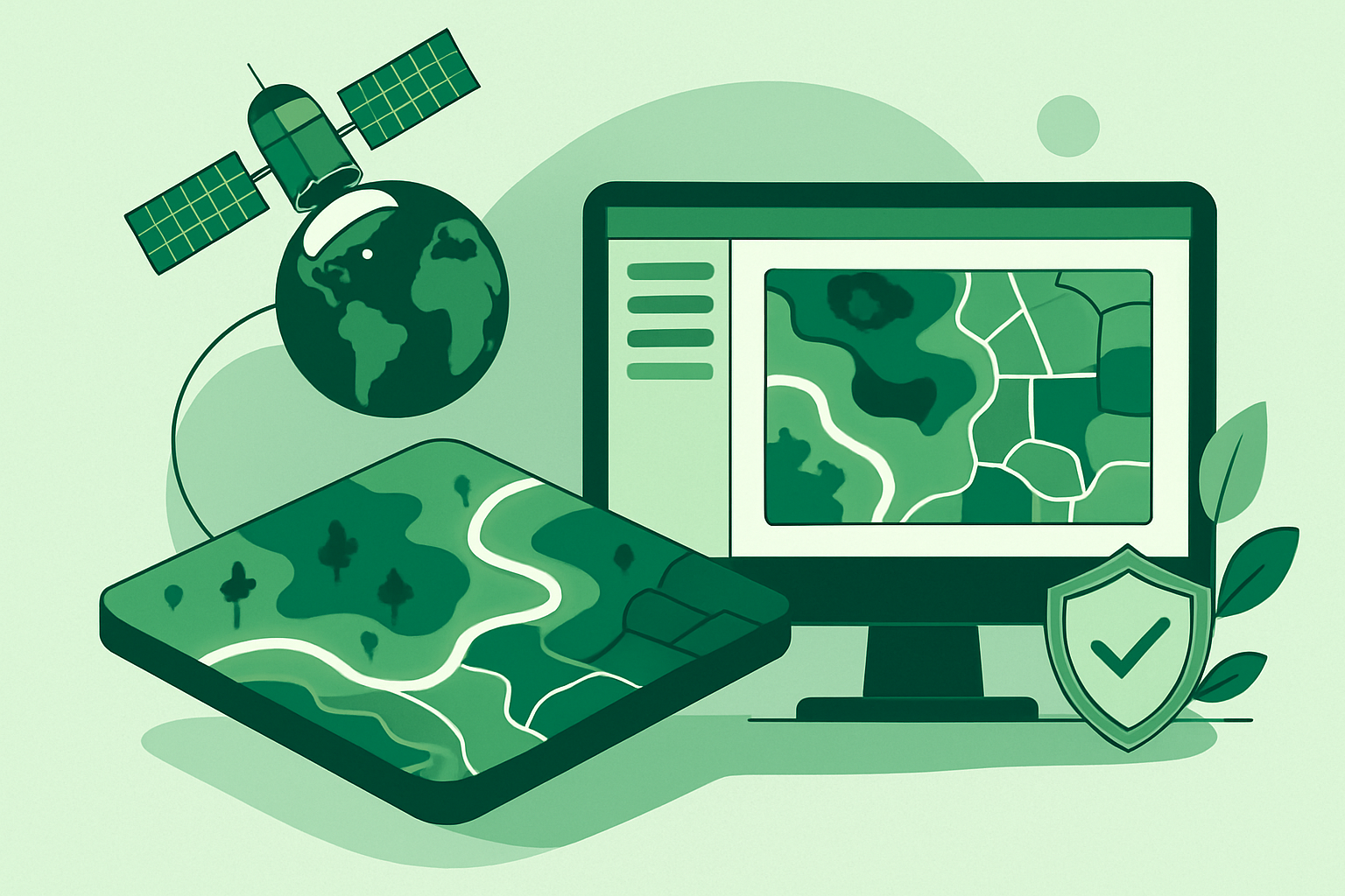 Ilustração de Geoprocessamento e Tecnologia Ambiental